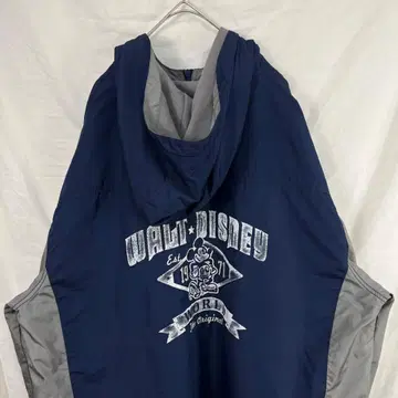 00s 디즈니 나일론 자켓 후드티 네이비 자수