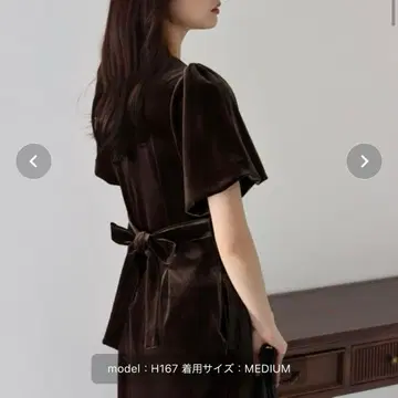 벌룬 슬리브 자카드 원피스