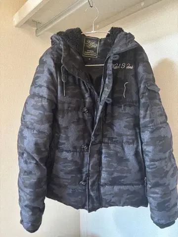 카 카니 카모 패턴 패딩 자켓 후드 부착