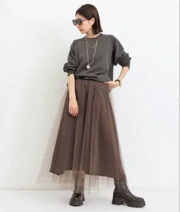 미사용 새상품 택 포함 L Appartement 라빠르망 플레어 스커트