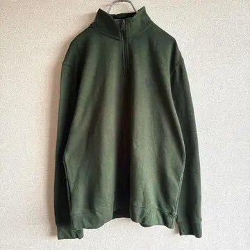 CHAPS 하프 지퍼 원포인트 자수 로고 심플 아메카지 그린 L