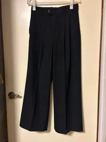 무인양품 스트레치 기모 턱 와이드 팬츠 블랙 M