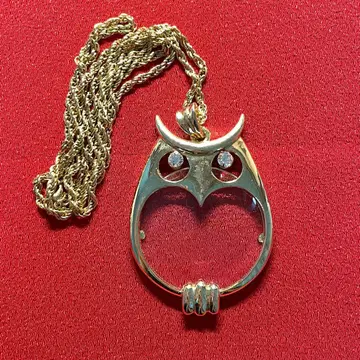 루페 올빼미형 돋보기 크리스탈 포함 빈티지