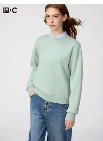 미사용 새상품 UNIQLO 스무스 코튼 크루넥 스웨터