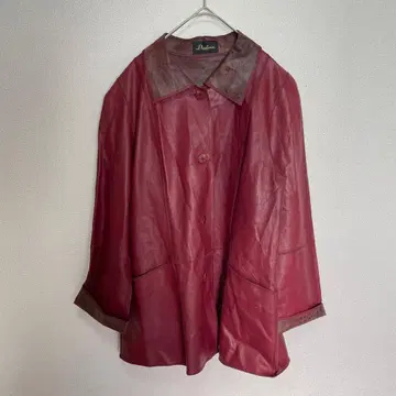 Partina 버건디 양가죽 자켓 9호