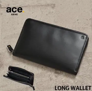 에이스진 장지갑 라운드 지퍼 ace.gene 남성용 천연 가죽
