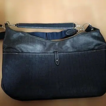 [ 미사용 ] REGAL 가죽 네이비 숄더백 데님풍