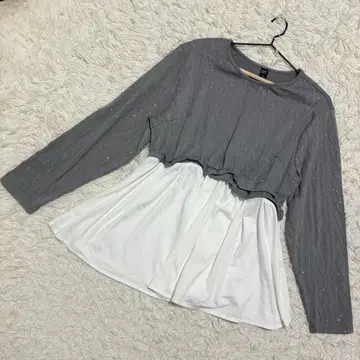 EMERY ROSE 이소재 도킹 페플럼 튜닉 스톤 오샤레