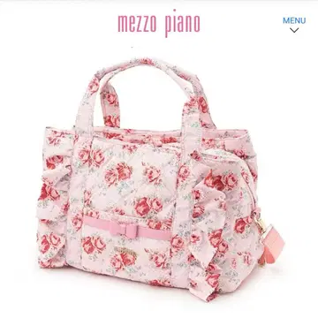 mezzo piano 라이트 핑크 꽃무늬 백