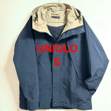 [유니클로] 네이비 후드 부착 마운틴 후드티 [S 사이즈] 포켓 5개