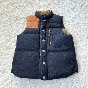 메이드 인 인디고 다운 데님 베스트 리버서블 티거브로칸테