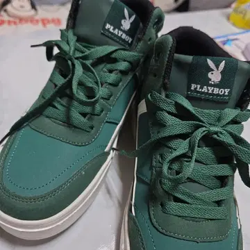 PLAYBOY 그린 하이컷 스니커즈