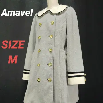 Amavel 아마벨 세일러 롱 코트 골드 버튼 그레이 M