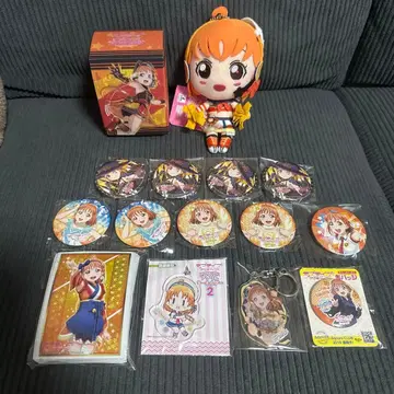 러브 라이브 선샤인 타카미 치카 굿즈 묶음 판매 캔뱃지 봉제 인형