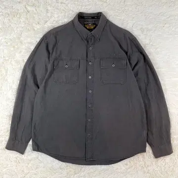 할리데이비슨 긴팔 셔츠 백 로고 동일 컬러 로고 XL 각인 버튼 그레이