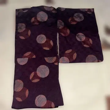 c12154 보라색 원형 무늬 코몬 기모노 레트로