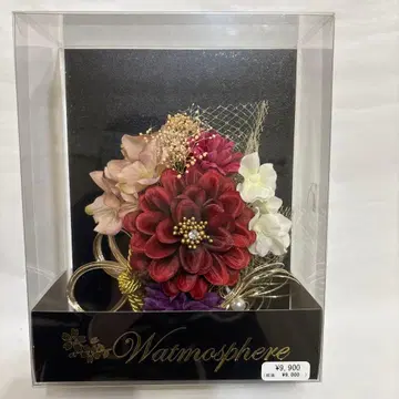 Watmosphere 머리 장식 조화 빨간색 보라색 화이트 핑크