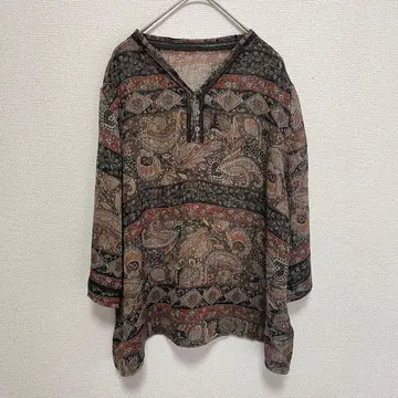 에스닉 패턴 튜닉 LL 사이즈 브랜드 미상