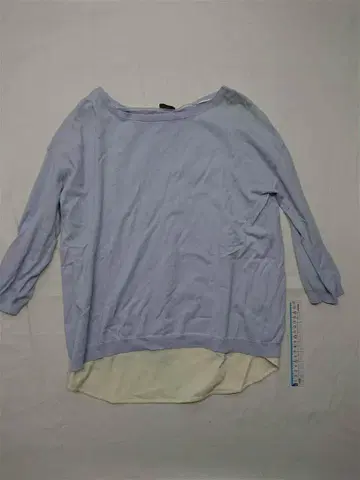 마렐라 스포츠 백 버튼 절개 상의 라이트 블루 계열 여성용