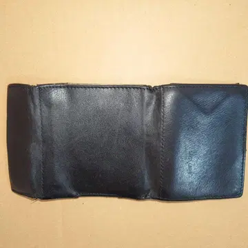 abrAsus 블랙 가죽 접이식 지갑