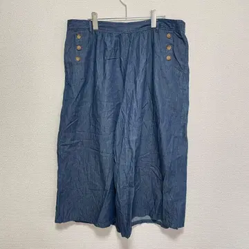 [ 빅 사이즈 ] 데님 와이드 팬츠 블루 4L 사이즈