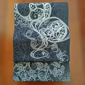 롯코야 흐르는 물 순수 실크 명주 나고야 오비 고센