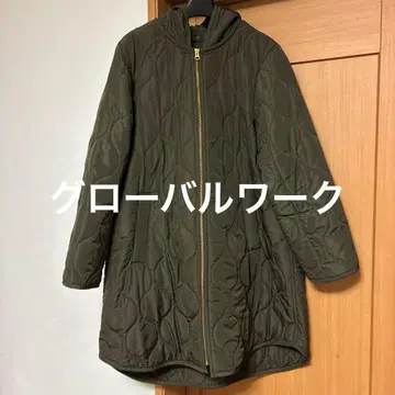 글로벌 워크 퀼팅 롱 코트 L