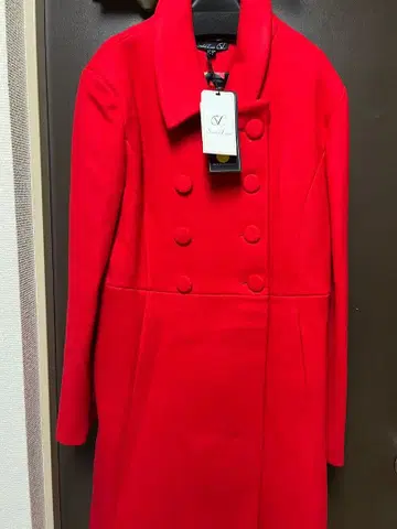 Sunkissed Lemon 빨간색 울 코트 M/XS-3XL