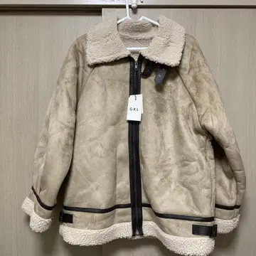 GRL 인조 모피 자켓 베이지