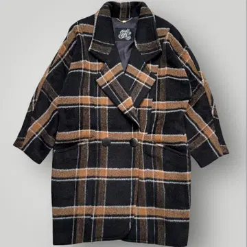 새상품급 이타리야 이탈리아 체스터 코트 오버 사이즈 코트 체크