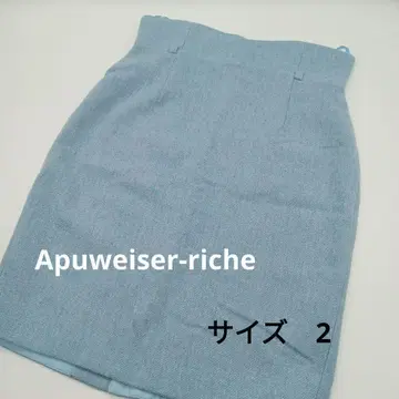 Apuweiser-riche 무릎 기장 스커트 하늘색 M