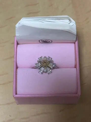 꽃 모양 반지 골드 실버 콤비