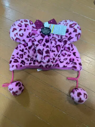 디즈니 표범 무늬 미니 팬 캡 핑크