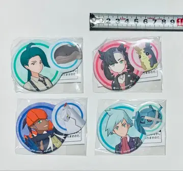 포켓몬 마스터즈 EX 포켓몬&트레이닝복 캔뱃지 4종