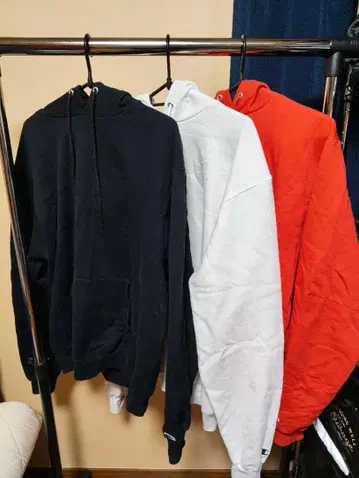 챔피온 Champion 후드 부착 후드티 블랙 화이트 빨간색 3개 세트