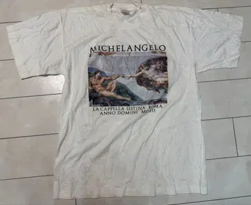 [ 초레어 ] 90s VINTAGE 아트 T셔츠 미켈란젤로 아담의 창조