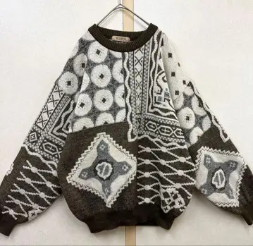 90s 빈티지 니트 올 패턴 디자인 레트로 니트 3Q 니트