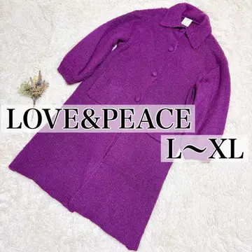 LOVE&PEACE 니트 롱 코트 퍼플 L~XL 상당 여성용