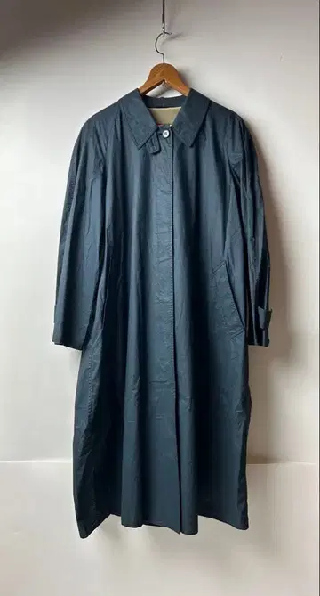 HERNO 다크 블루 그레이 블루 트렌치코트 44 사이즈