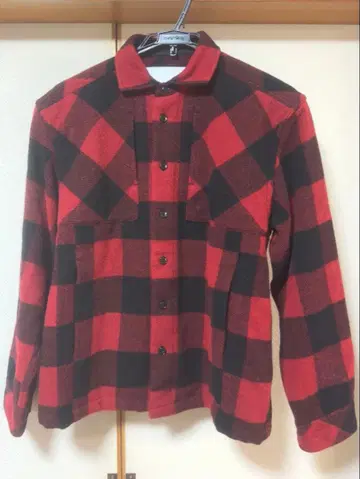 GANRYU 빨검 체크 플란넬 셔츠 M 사이즈