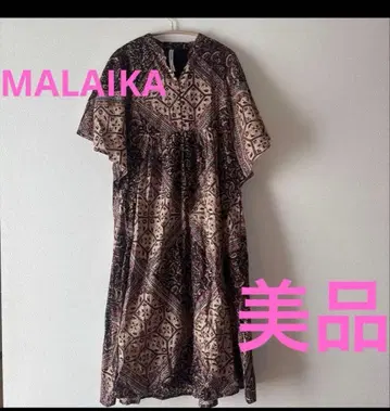 새상품급 MALAIKA 마라이카 에스닉 패턴 플레어 슬리브 원피스