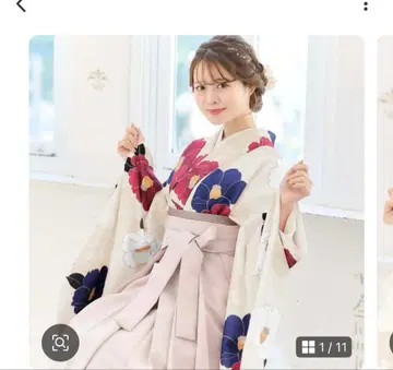 ANDANTE 하카마 세트 졸업식용 꽃무늬