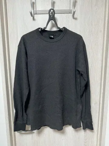 THE NORTH FACE 블랙 와플 맨투맨 L