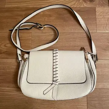 Andrea Cardone 천연 가죽 숄더백 이탈리아제 화이트 가죽