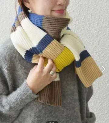 기간 한정! SHIPS for women 멀티 보더 머플러 거의 새상품