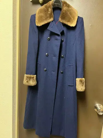 YANASE COLLECTION 네이비 롱 코트