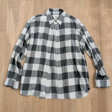 론 허먼 그레이 화이트 체크 긴팔 셔츠