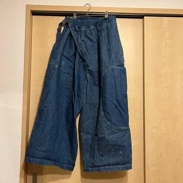 메르시보쿠 변형 데님 와이드 팬츠