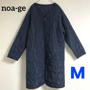 새상품급 noa-ge 노아제 충전솜 퀼팅 롱 코트 네이비 M