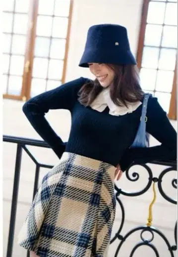 SNIDEL 체크 무늬 트위드 미니 스커트 IVR 사이즈 0